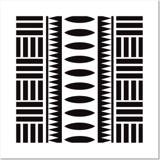 Afrocentric Line Art Ethnic Pattern Posters and Art